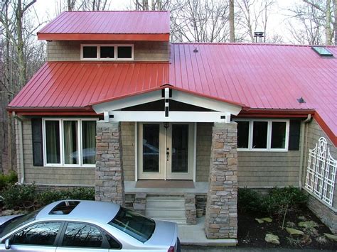 houses with red metal roof|red galvanized metal roof.